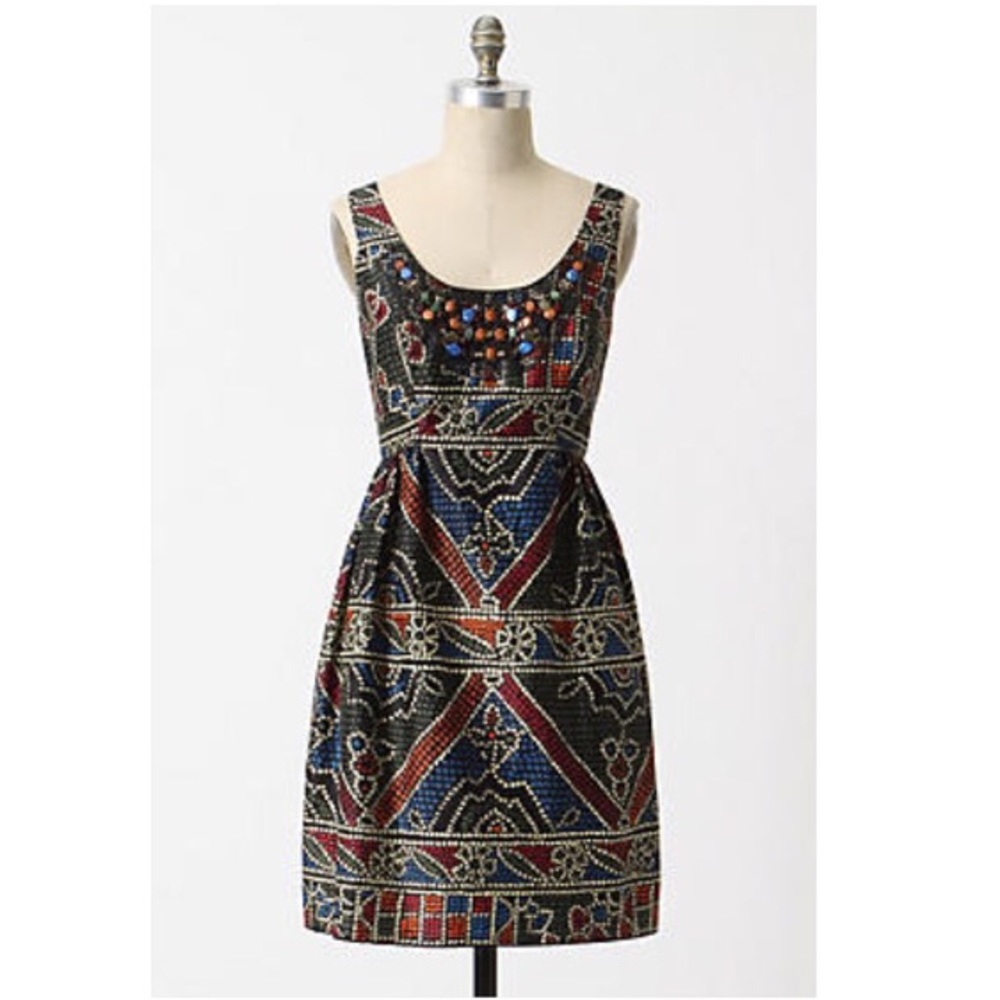 Anthropologie Anna Sui Tesserae Cotton Dress 8 M